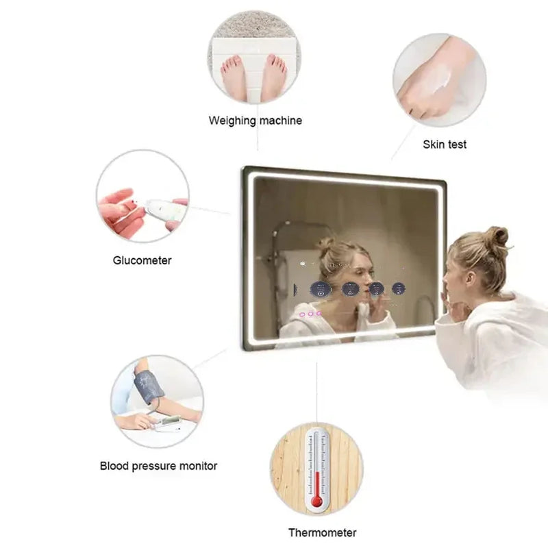 Large Touch Screen Bath Full Hd Tv Mirror Led Bathroom Android Smart Wall Mirror Smart Mirror Tv Glass Magic