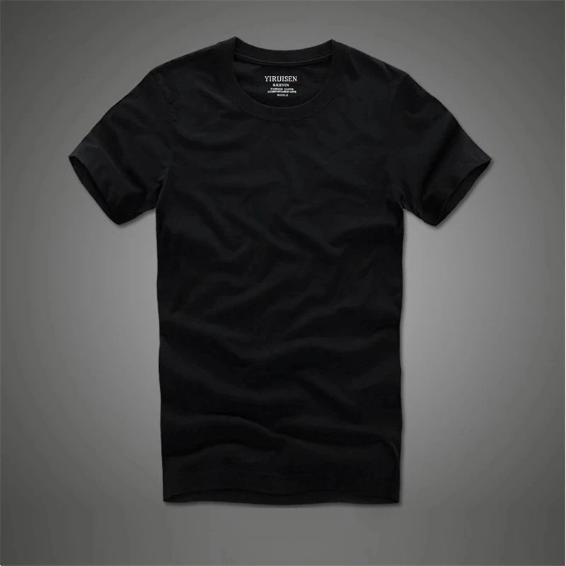 Summer T Shirt 2018 New 100% Cotton Solid T-Shirt Men Short Sleeve Camiseta