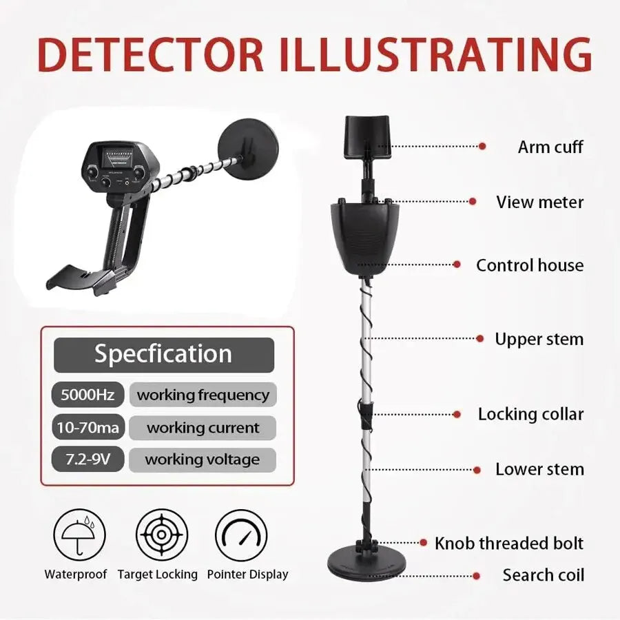Professional Metal Detector under Ground MD4030 Outdoor IP68 Waterproof Treasures Gold Detectos Finders Seekers DIY