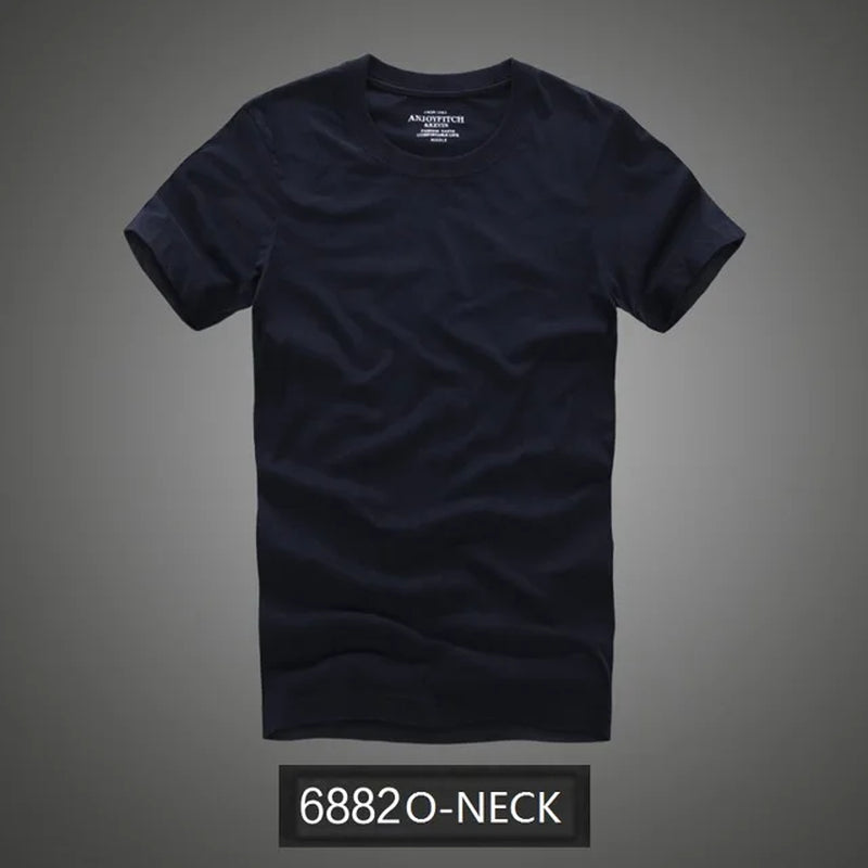 Summer T Shirt 2018 New 100% Cotton Solid T-Shirt Men Short Sleeve Camiseta