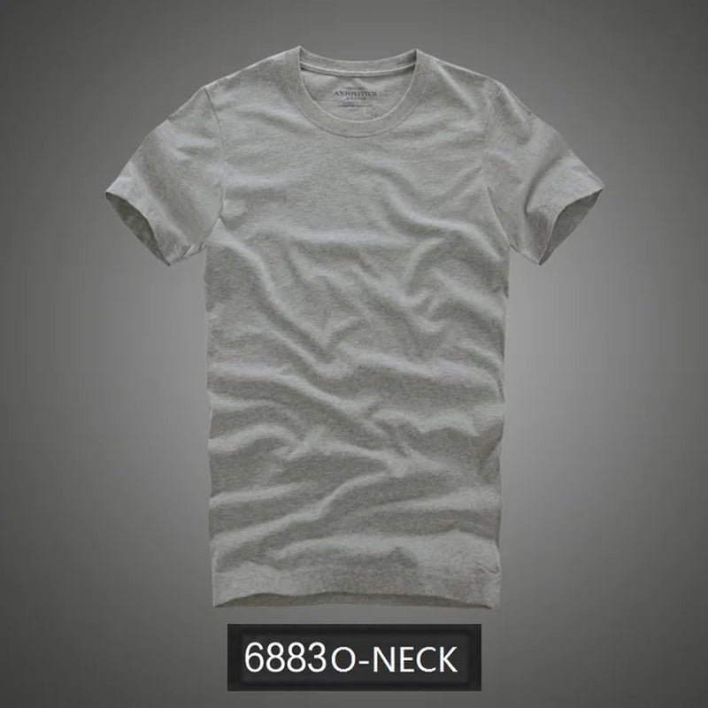 Summer T Shirt 2018 New 100% Cotton Solid T-Shirt Men Short Sleeve Camiseta