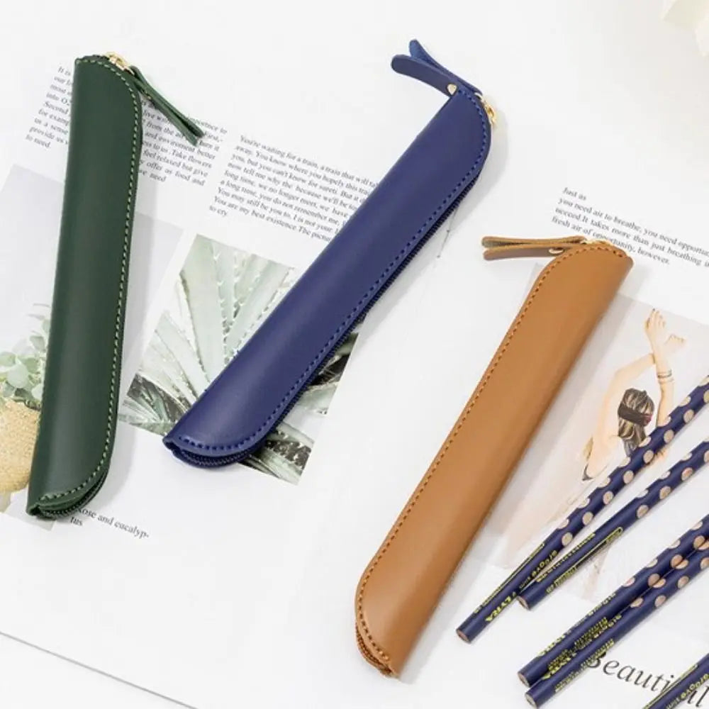 Waterproof Business Fountain Pen Case Desktop Organizer High-End Leather Pen Protective Cover Handmade Pencil Bag Pen Cover