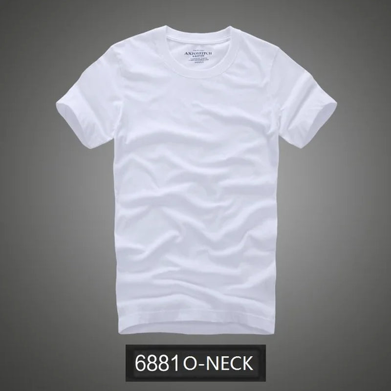 Summer T Shirt 2018 New 100% Cotton Solid T-Shirt Men Short Sleeve Camiseta