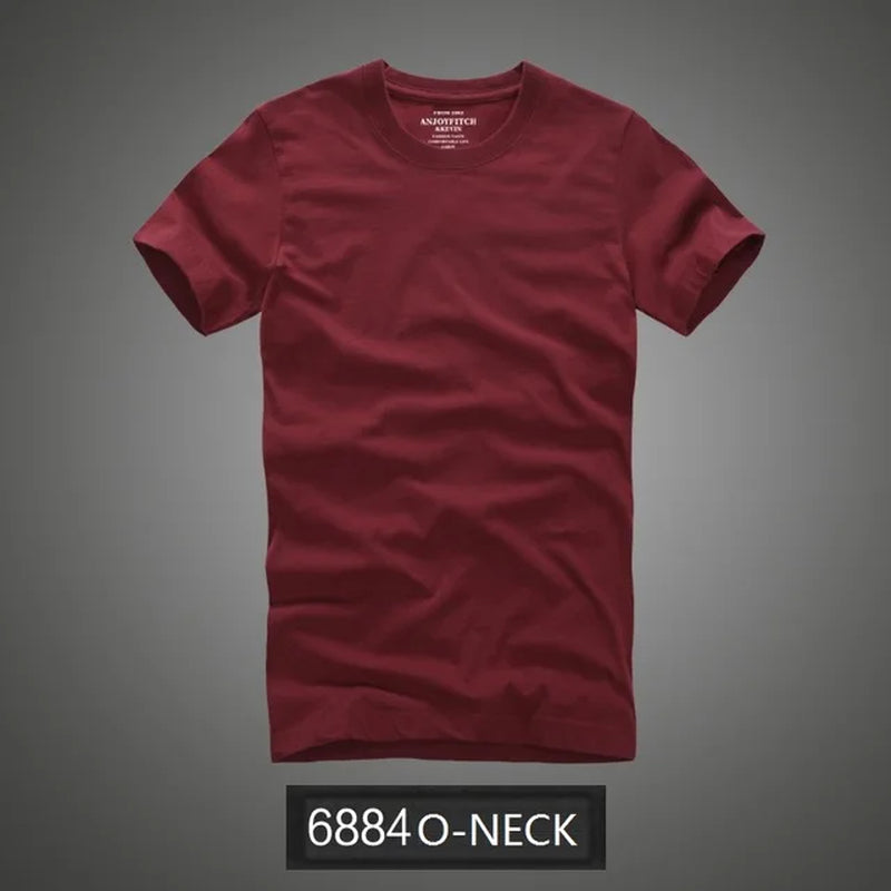 Summer T Shirt 2018 New 100% Cotton Solid T-Shirt Men Short Sleeve Camiseta