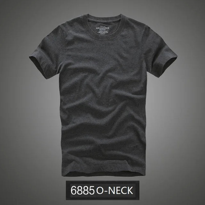 Summer T Shirt 2018 New 100% Cotton Solid T-Shirt Men Short Sleeve Camiseta