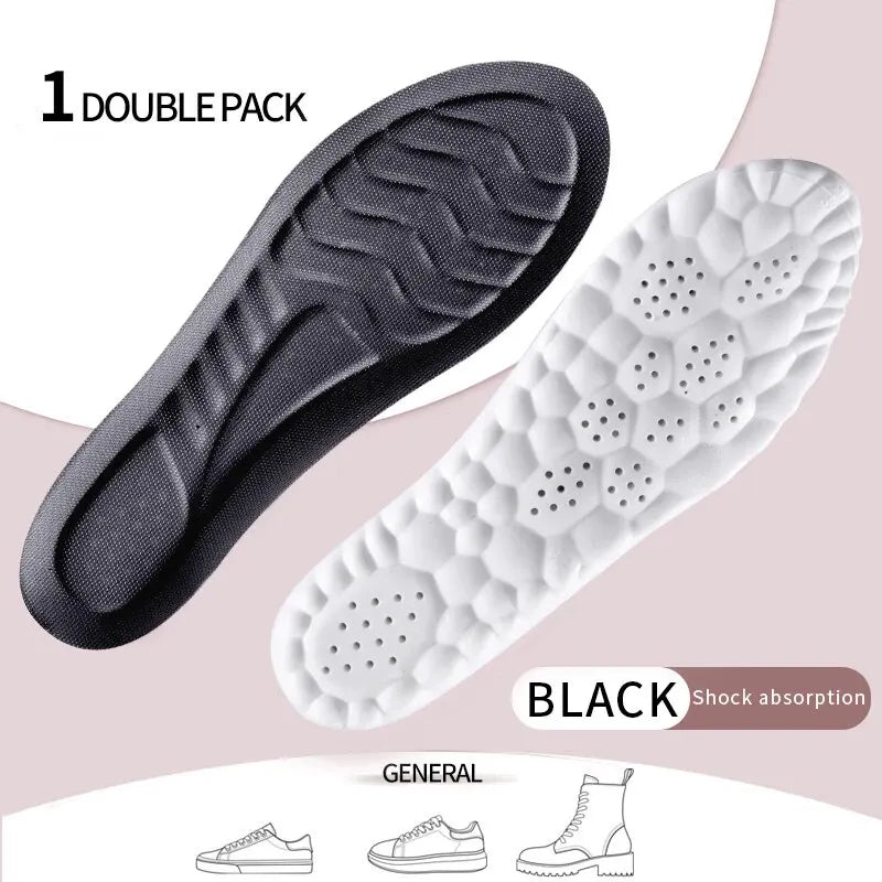 4D Orthopedic Sport Insoles Super Soft Breathable High-Elasticity Shock Absorption Running Shoe Pad Anti-Pain Deodorant Cushion