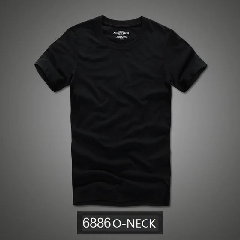 Summer T Shirt 2018 New 100% Cotton Solid T-Shirt Men Short Sleeve Camiseta