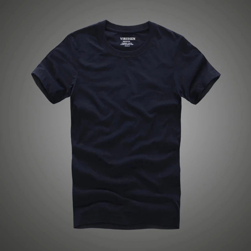 Summer T Shirt 2018 New 100% Cotton Solid T-Shirt Men Short Sleeve Camiseta