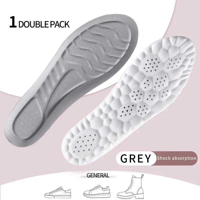 4D Orthopedic Sport Insoles Super Soft Breathable High-Elasticity Shock Absorption Running Shoe Pad Anti-Pain Deodorant Cushion