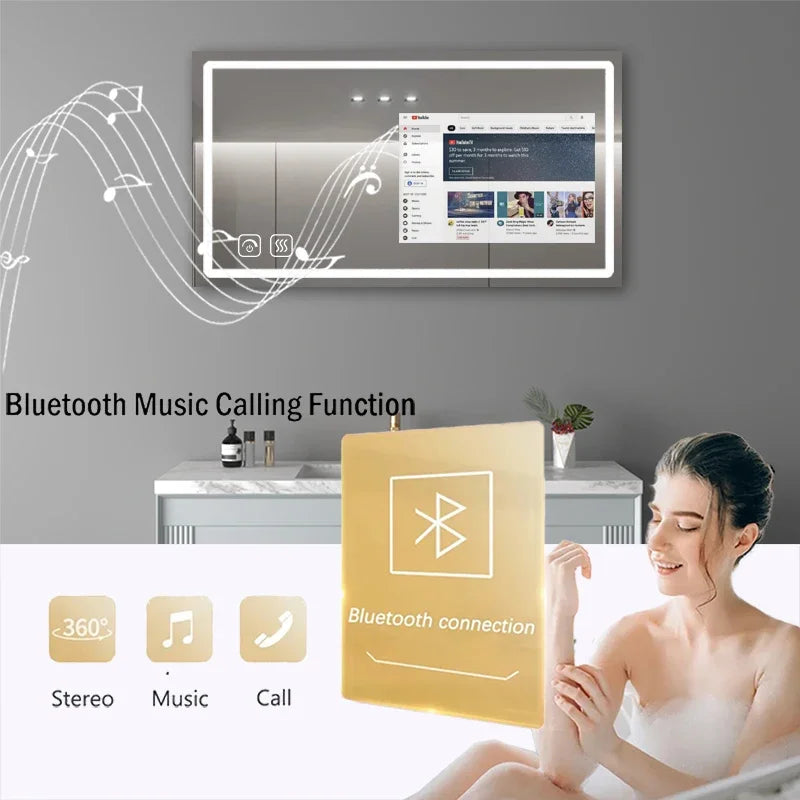 Large Touch Screen Bath Full Hd Tv Mirror Led Bathroom Android Smart Wall Mirror Smart Mirror Tv Glass Magic
