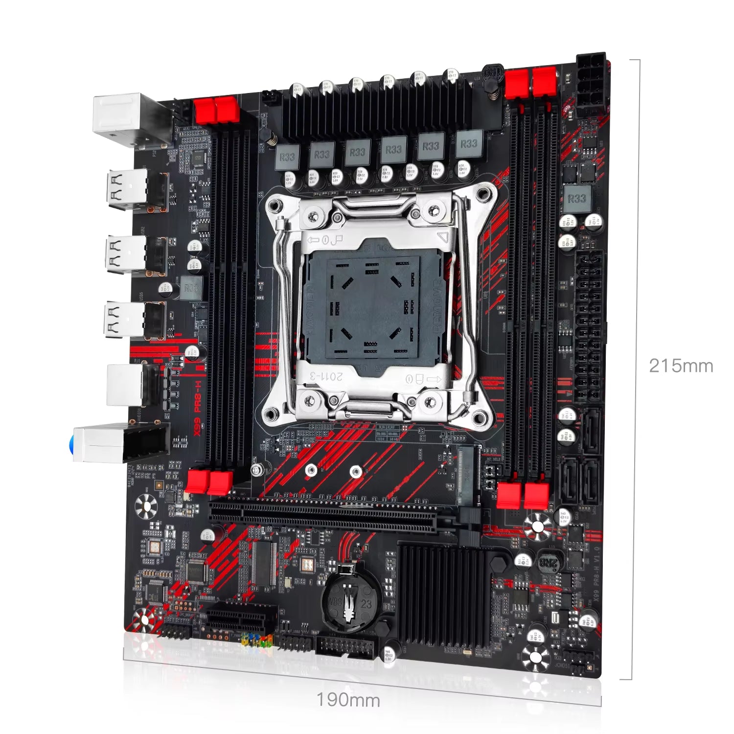 PR8-H X99 Motherboard Set Kit with Intel LGA2011-3 Xeon E5 2673 V3 CPU DDR3 16GB 1333MHZ ECC RAM Memory NVME M.2 SATA